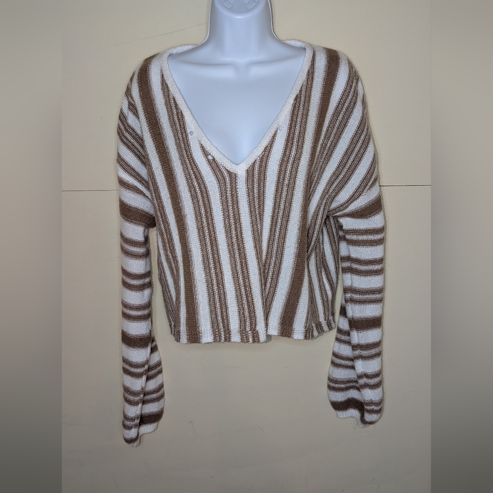 Shein Cropped and Loose Fit Striped Sweater